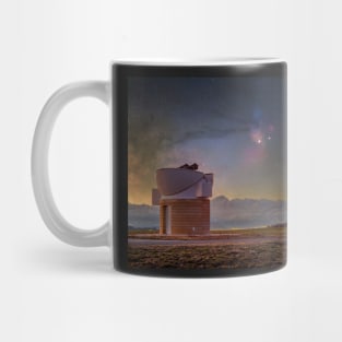 The rise of Scorpio constellation and Milky Way above observatory in Switzerland Mug